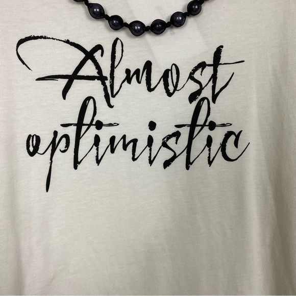 Zara “Almost Optimistic” tee with faux netted pearls - Picture 3 of 7